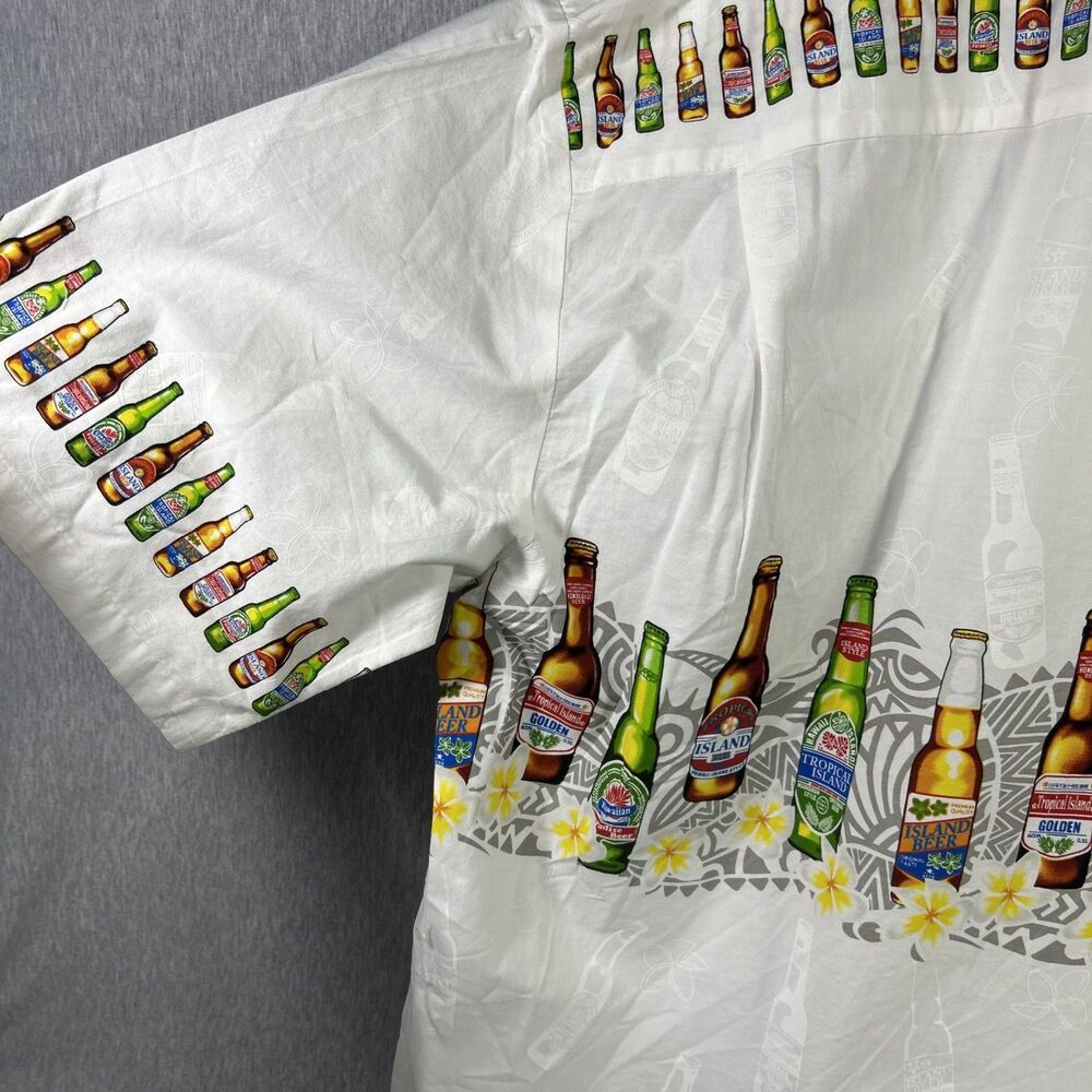 Pacific Legend Shirt Beer Bottles Tropical Hawaiian Hawaii Made Button Up-XXXL - Picture 10 of 16